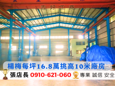 楊梅每坪16.8萬氣派挑高10米廠房 視意圖